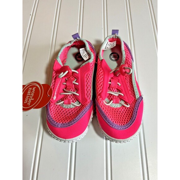 Wonder Nation Girls Toddler Swim Water Shoes Beach Sandals Sz 7/8 NWT - Picture 1 of 5